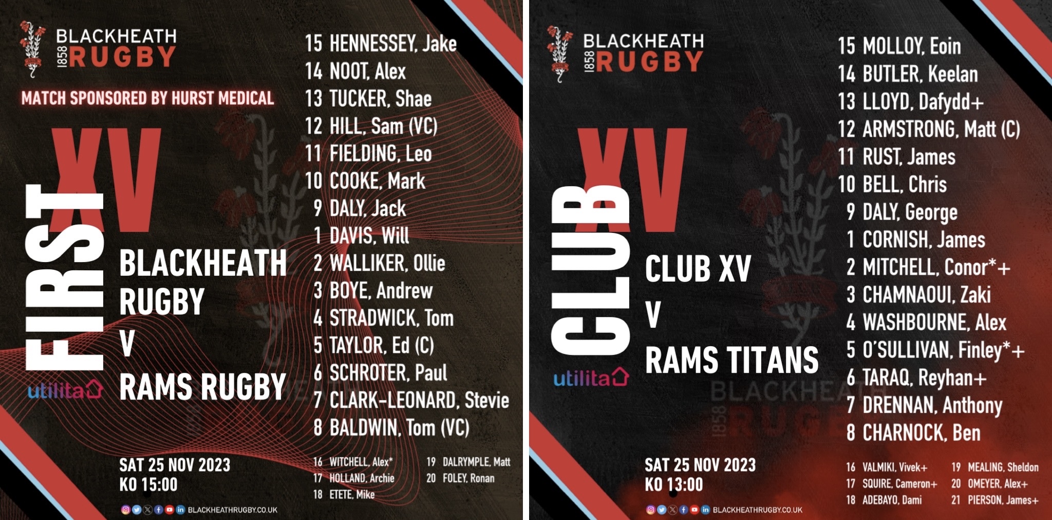 Blackheath v Rams: Squad News - Blackheath Rugby
