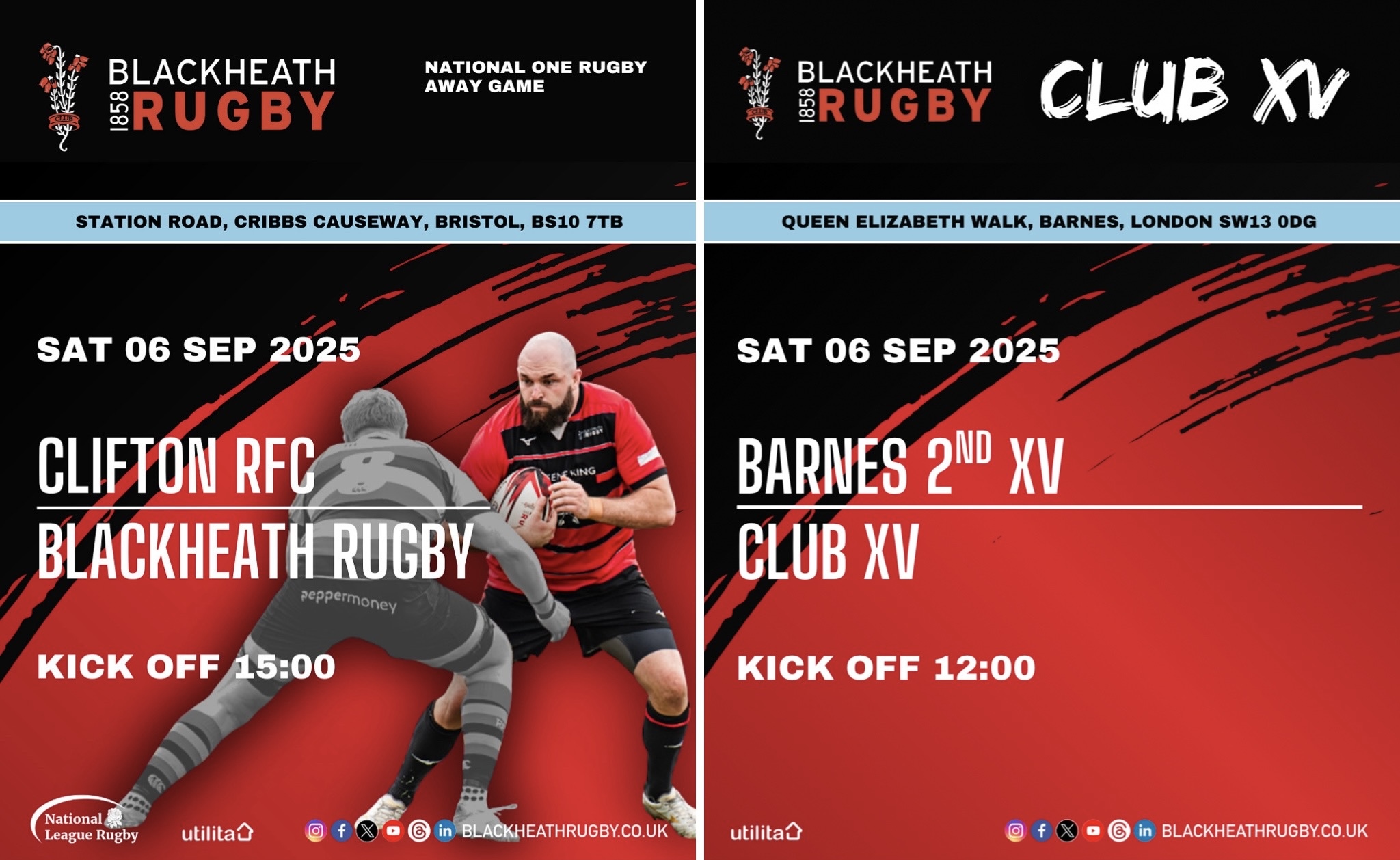 Games this weekend - 06 Sep - Blackheath Rugby