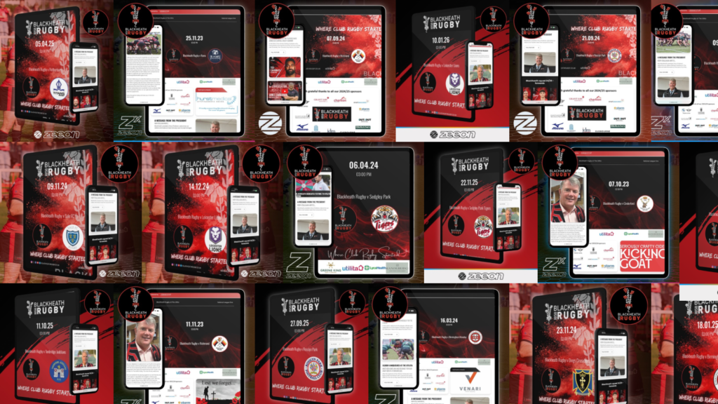 Online programmes - Blackheath Rugby